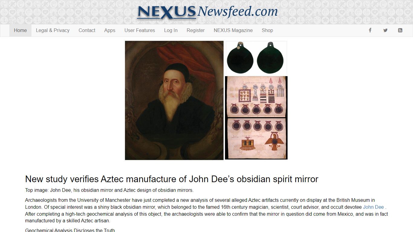 New study verifies Aztec manufacture of John Dee’s obsidian spirit ...